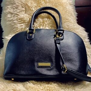 NWOT Joy & Iman Black Split Leather Satchel